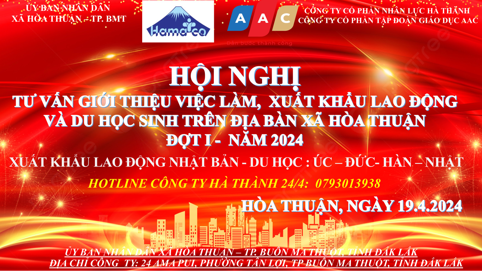 Hội nghị tư vấn giới thiệu việc làm - xuất khẩu lao động, Du học sinh tại xã Hoà Thuận năm 2024